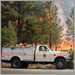 Fire engine in front of prescribed fire
