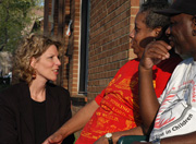 Picture of social worker talking with clients