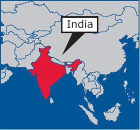 Map of Asia: India