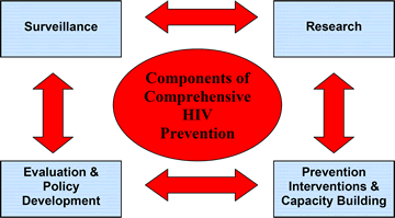 Components of Comprehensive HIV Prevention
Surveillance
Research
Prevention Interventions & Capacity Building
Evaluation & Policy Development