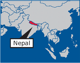Map of Asia: Nepal