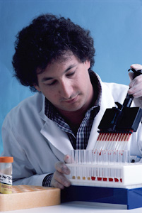 Scientist performing an experiment