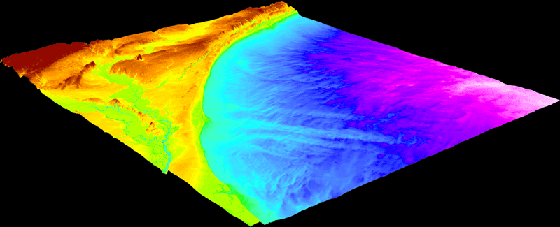 perspective view of Myrtle Beach DEM