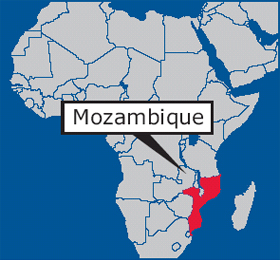 Map of Africa: Mozambique
