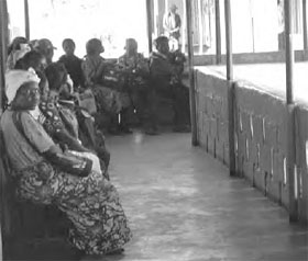 People wait at Letita District Hospital, in Zambia’s Central Province, where HIV outreach clinics have been established through District Health Management Teams.