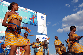 Musicians perform at a benefit concert hosted by the Zambia Tourism HIV/AIDS Public-Private Partnership in Livingstone, Zambia. Concert-goers were encouraged to learn their HIV status by taking advantage of voluntary HIV counseling and testing services. Photo by Zambia PEPFAR Team