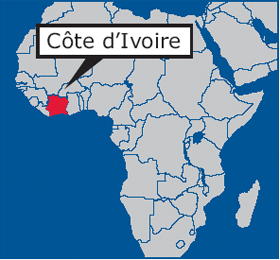 Map of Africa: Côte d’Ivoire’