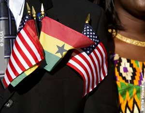U.S. and Ghana flags