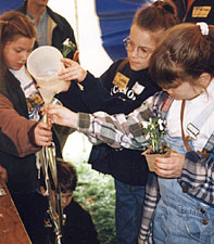 Students learn how industrial water pipes become clogged with zebra musels.