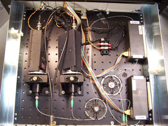 photograph of the NIST prototype quantum key distribution system