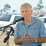 NRCS Regional Assistant Chief for the East Region Richard Coombe at a ceremony to recognize NRCS for their financial and technical assistance relative to the restoration effort on the Mallory Swamp Wetlands Reserve Project (WRP) in Lafayette County Florida (NRCS photo -- click to enlarge)