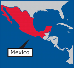Map of Latin America: Mexico