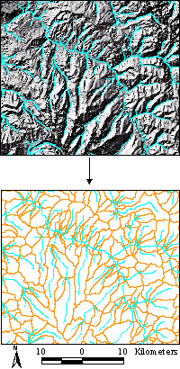 examples of synthetic streamline and basin boundary maps