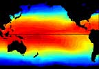 Sea surface temperatures are displayed on a world map