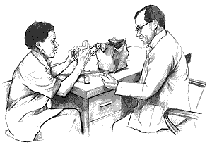 Doctor y paciente hablando