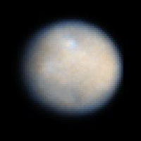 Ceres' round shape suggests that its interior is layered like those of terrestrial planets such as Earth.