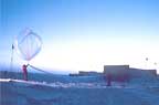 balloon launch at polar research site