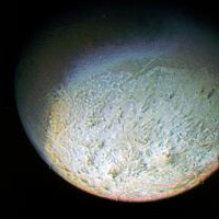 Triton's Surface photographed by Voyager 2 in 1989.
