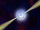 Artist's conception of magnetar with radio beams