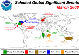 Selected Global Significant Events for March 2008