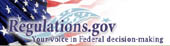 Regulations.gov: Your voice in Federal decision-making superimposed on part of a U.S. flag. Below 