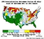 US map showing effects of El Nino on risks of winter precipitation extremes