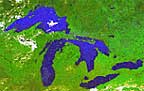 Aerial view of the Great Lakes