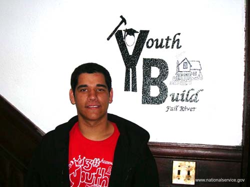 AmeriCorps member Antonio Almeida serves with YouthBuild in Fall River, Mass., where he contributes to his community by building or rehabilitating low-income housing while working toward a GED. His great personal accomplishments in the program, his involvement in promoting the program to other young people, and his focus on addressing mental health issues in his community, make him a role model for his peers. He has gone from homelessness and receiving mental health services to becoming an active citizen who addresses issues within his community.  As part of AmeriCorps Week, the Corporation for National and Community Service honored a handful of outstanding AmeriCorps members, alums, and corporate sponsors with Spirit of Service Awards in recognition of their contributions to national service.