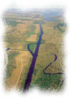 aerial photo of inland waterway