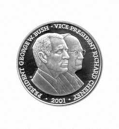 Liberian Bush and Cheney Commemorative Coins