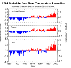 Global Temperature Anomalies (1880-2001)