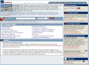 screenshot of GSA eLibrary website