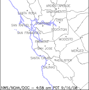 Map of 9/16/08 Spots