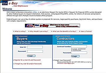 screenshot of e-Buy website