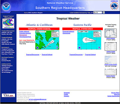 NWS Southern Region Tropical Weather page