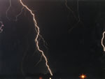 Lightning strike at night