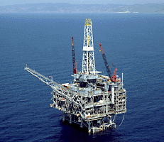 Platform Harmony, one of the offshore oil and gas production platforms in the Pacific OCS Region.