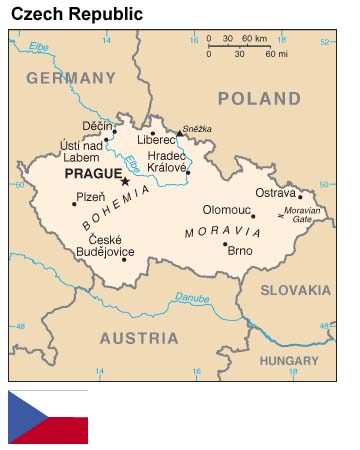 Czech Repubic: Map and Flag