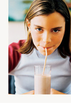 girl drinking milk