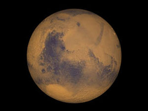 True color image of the planet, Mars.