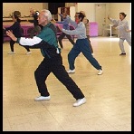 Elders performing Tai Chi exercises