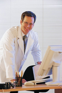 a doctor in his office