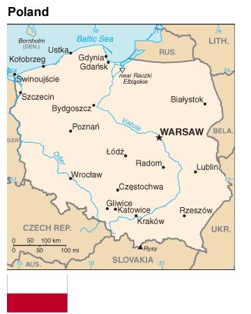 Poland: Map and Flag