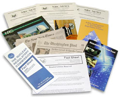 collage of brochures and newspapers