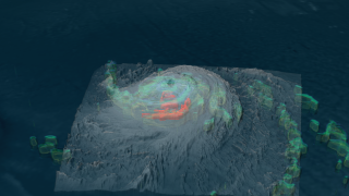 On September 4, 2008 Hurricane Ike organized into a very symmetrical hurricane. The blue region represents areas where the storm is dumping at least 0.25 inches of rain per hour. Green is 0.5 inches of rain per hour, yellow is 1.0 inches of rain and red is 2.0 inches of rain per hour.