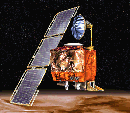 A graphic image that represents the Mars Climate Orbiter mission