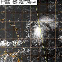 Tropical Storm Chris satellite view on August 1, 2006