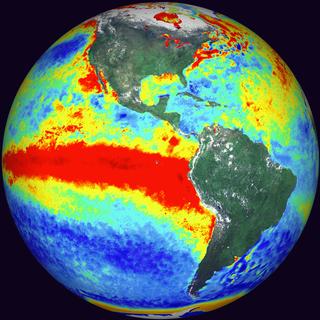 Sea Surface Temperature Anomalies showing the 1998 El Nino event