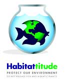 Habitattitude logo shows a stylized fish in a fishbowl