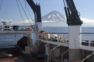 Picture of the view from the research vessel